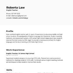 Events Assistant Resume Example
