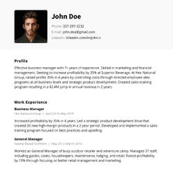 Ecommerce Resume Example