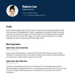 Certified Nurse Aide Resume Example