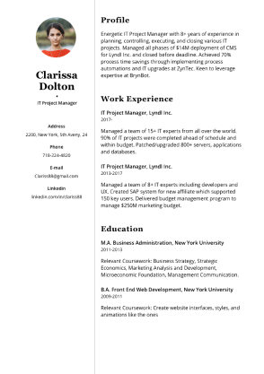 Cascade II Resume Template