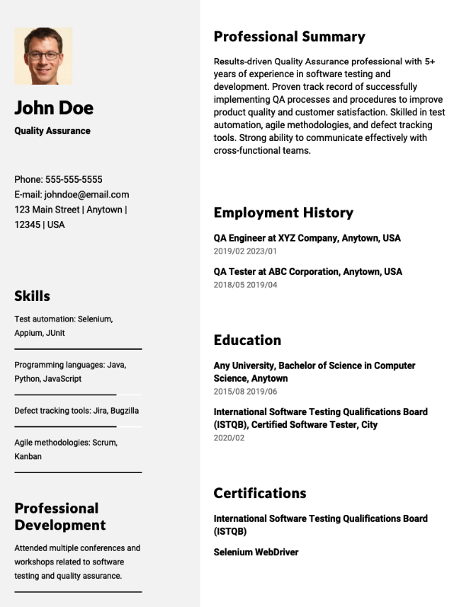 Quality Assurance Resume Example & Writing Guide | CVBLADE